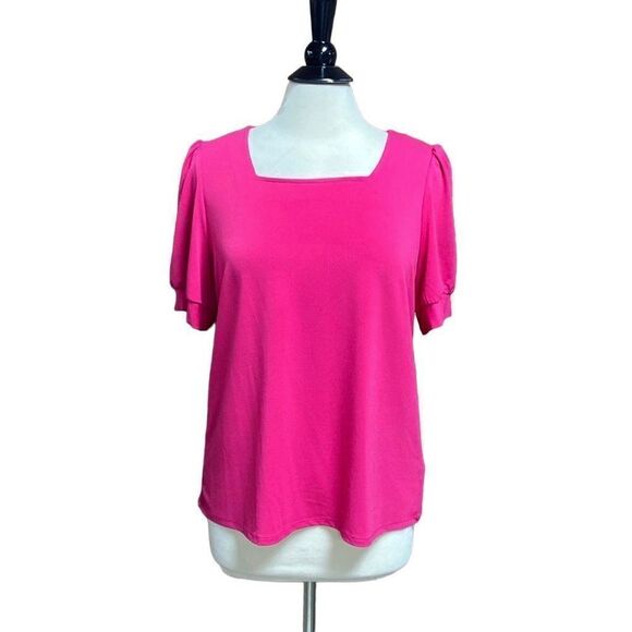 Adrianna Papelll Plink Short Sleeve Top Size Large NWT - Picture 1 of 7